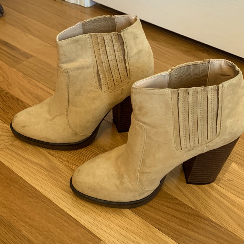 Zara booties. Light brown suede. 4.5 in heel. Size 8.5
